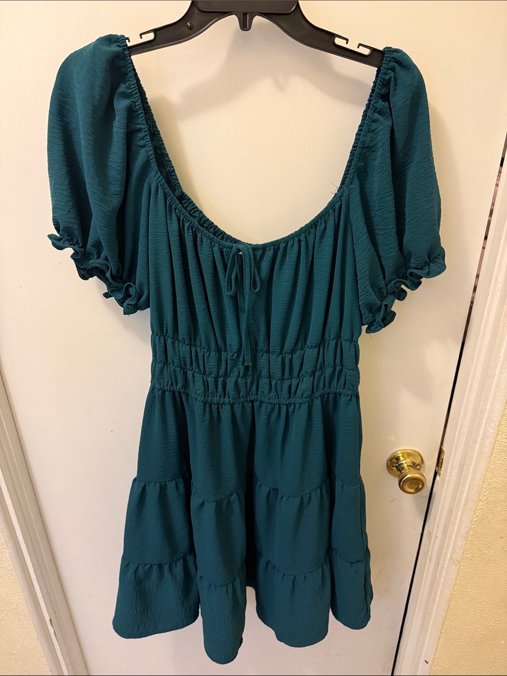 Liberty Love Teal Puff Sleeve One-Piece Dress